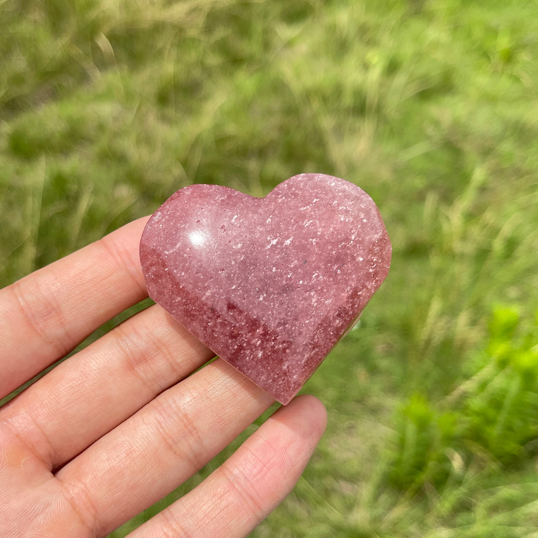 Natural Crystal Strawberry Quartz Heart