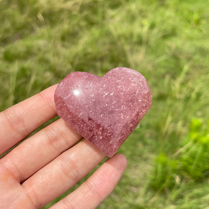 Natural Crystal Strawberry Quartz Heart