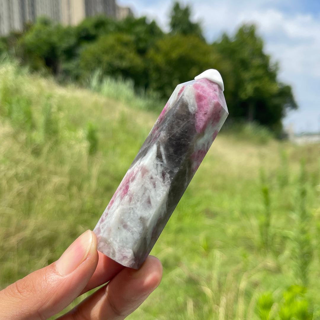 Natural Pink Tourmaline Crystal Point