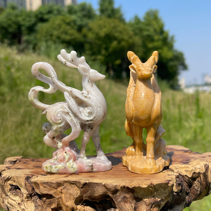 Natural Crystal Divine Deer Carving