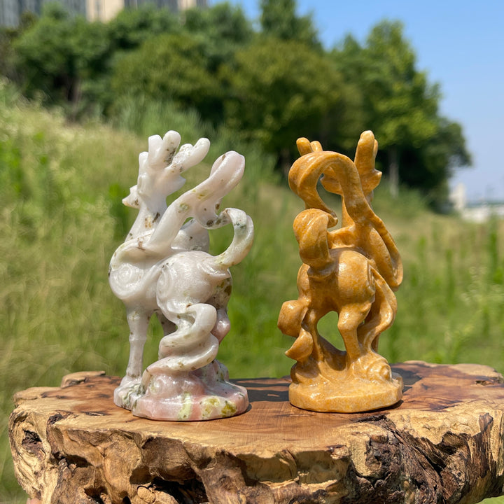 Natural Crystal Divine Deer Carving