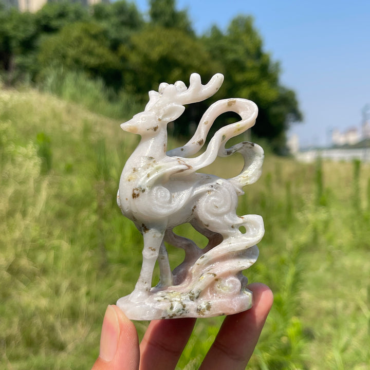 Natural Crystal Divine Deer Carving