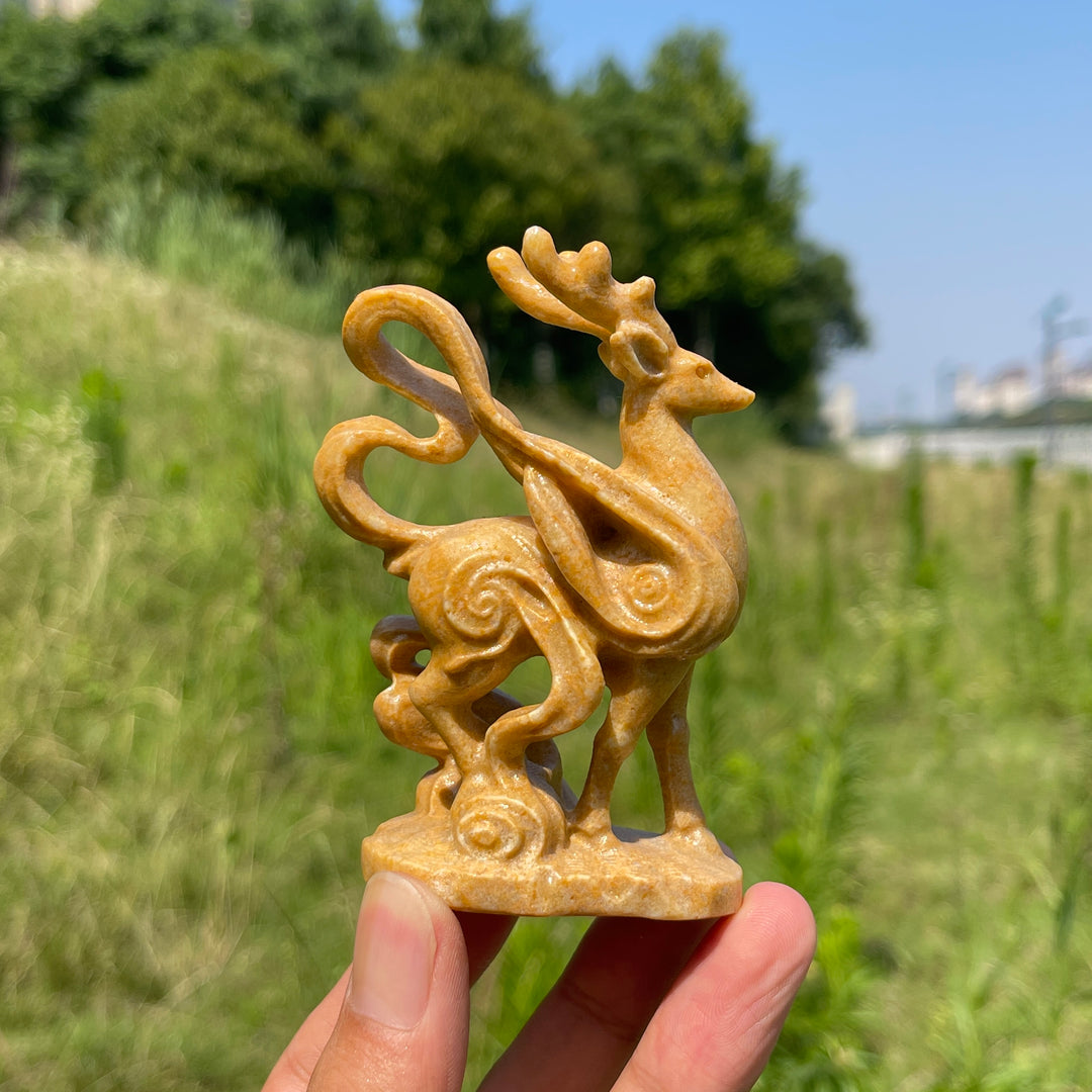 Natural Crystal Divine Deer Carving