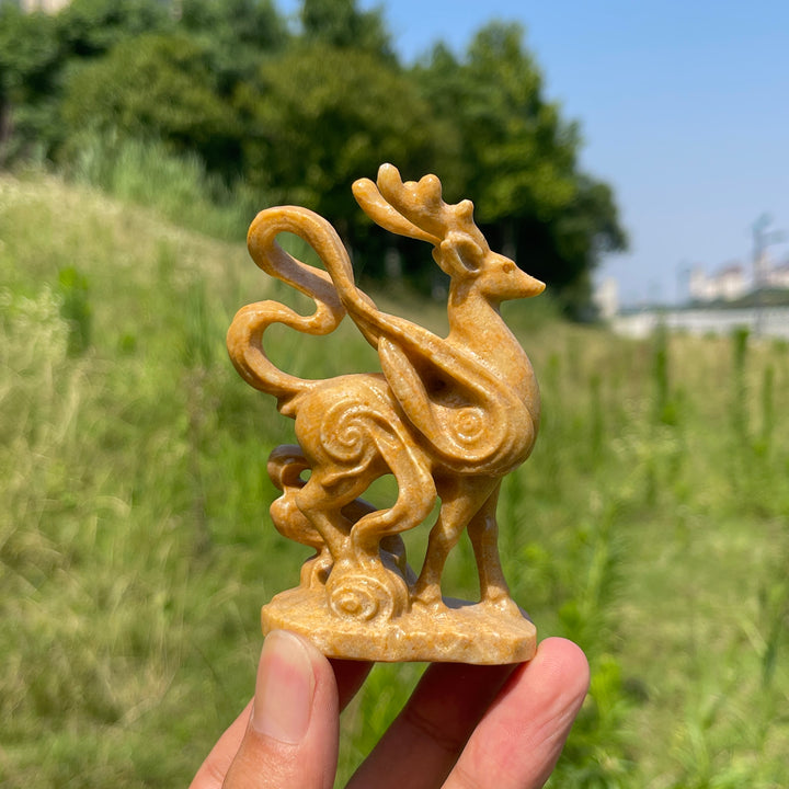 Natural Crystal Divine Deer Carving