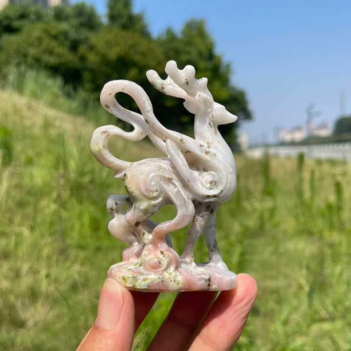 Natural Crystal Divine Deer Carving