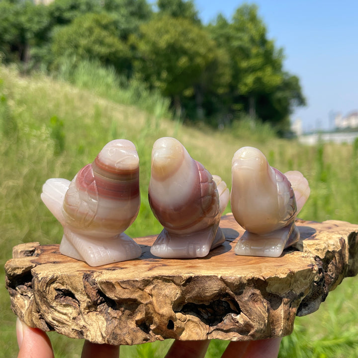 Natural Crystal Calcite Cute Bird Carving