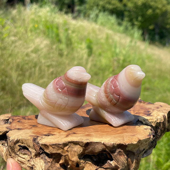Natural Crystal Calcite Cute Bird Carving