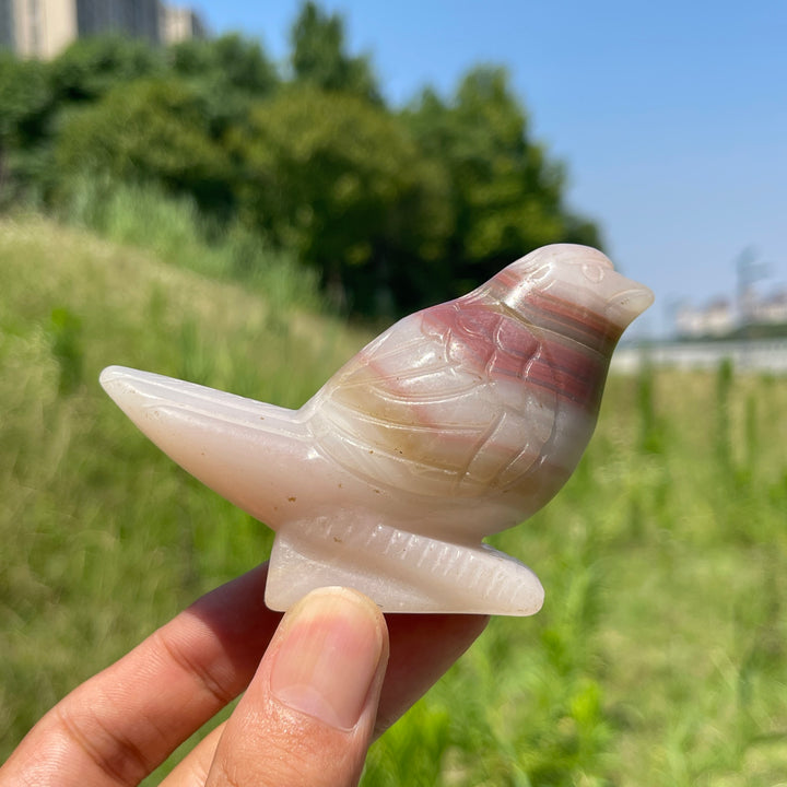 Natural Crystal Calcite Cute Bird Carving
