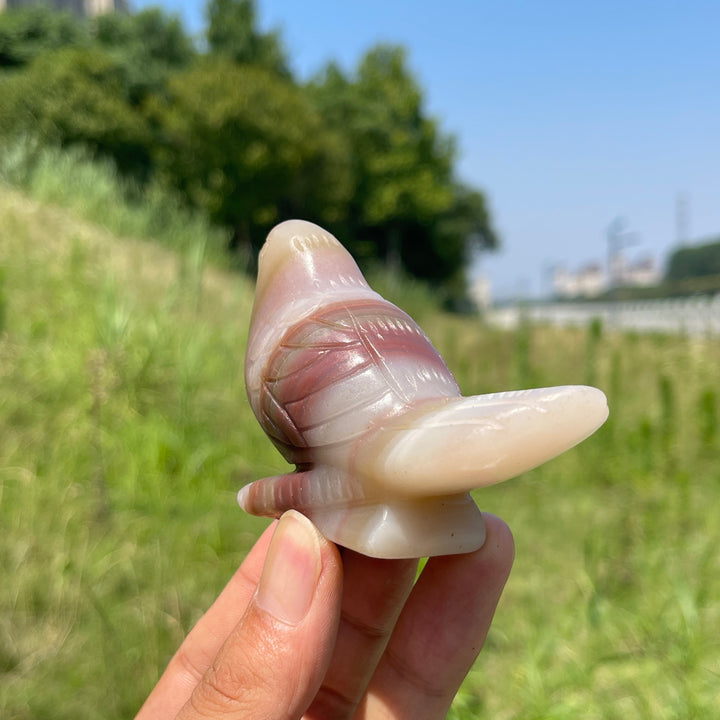 Natural Crystal Calcite Cute Bird Carving