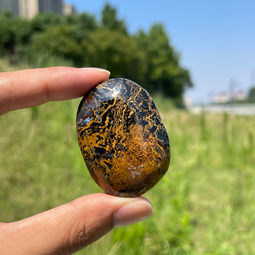 Natural Crystal Pietersite Palm Stone