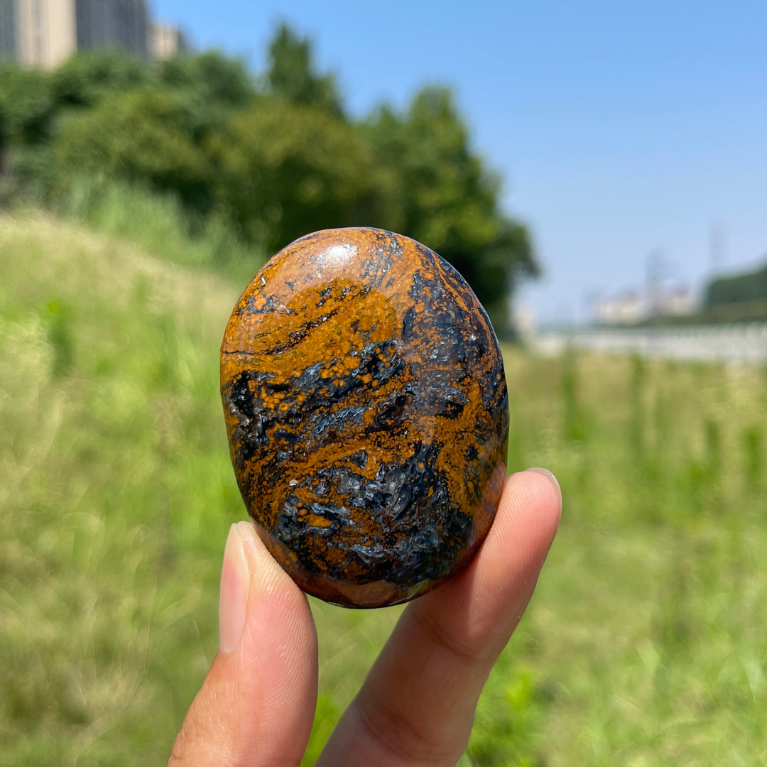 Natural Crystal Pietersite Palm Stone