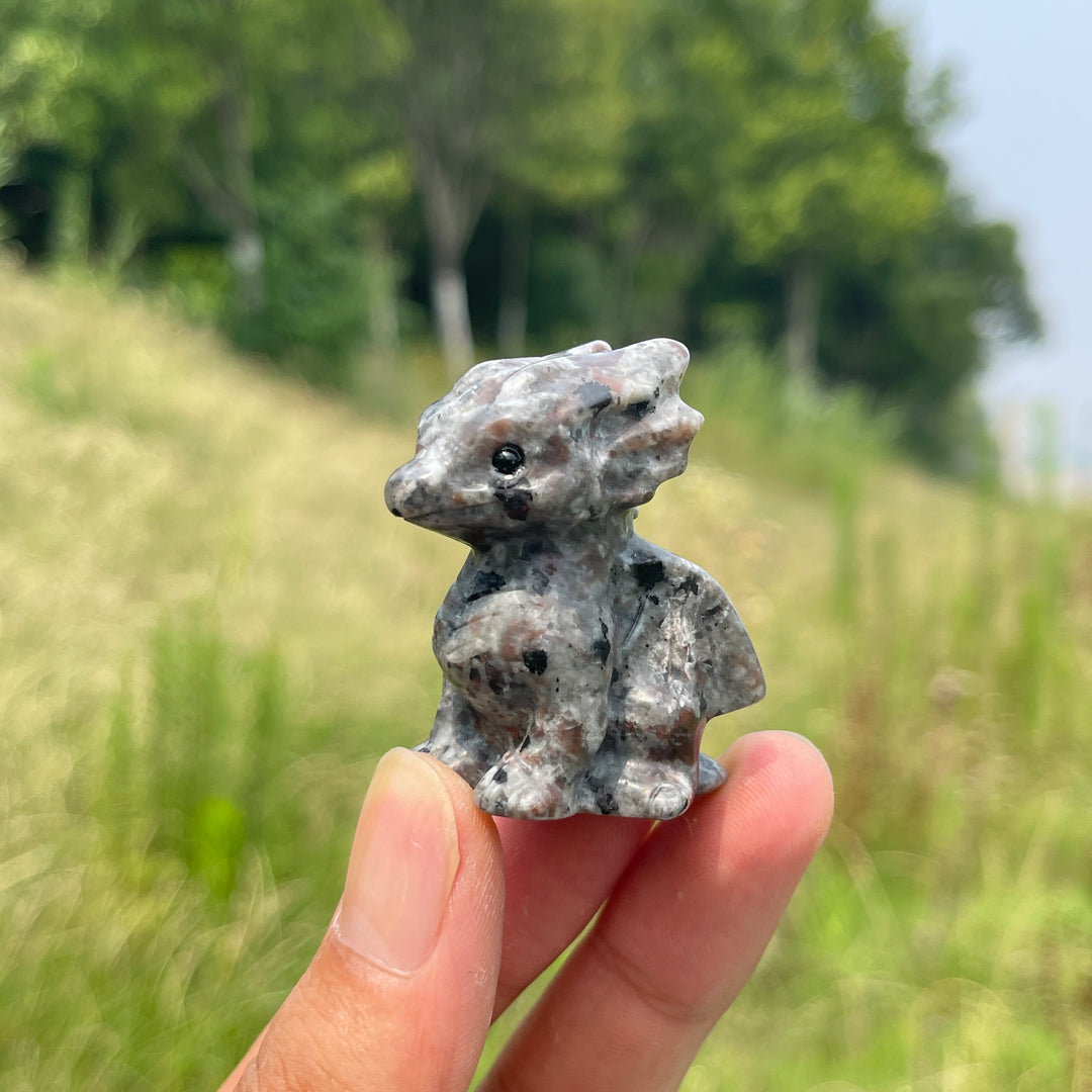 Natural Crystal Cute Baby Dragon Carving