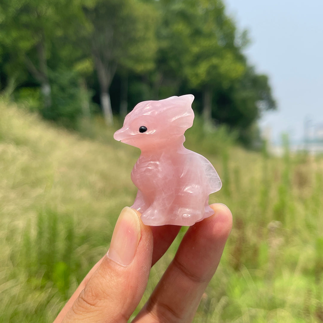 Natural Crystal Cute Baby Dragon Carving