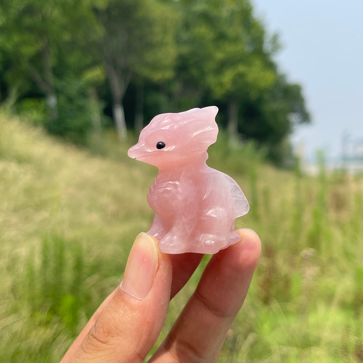 Natural Crystal Cute Baby Dragon Carving