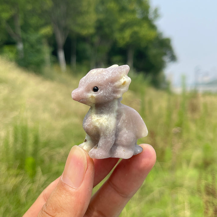 Natural Crystal Cute Baby Dragon Carving