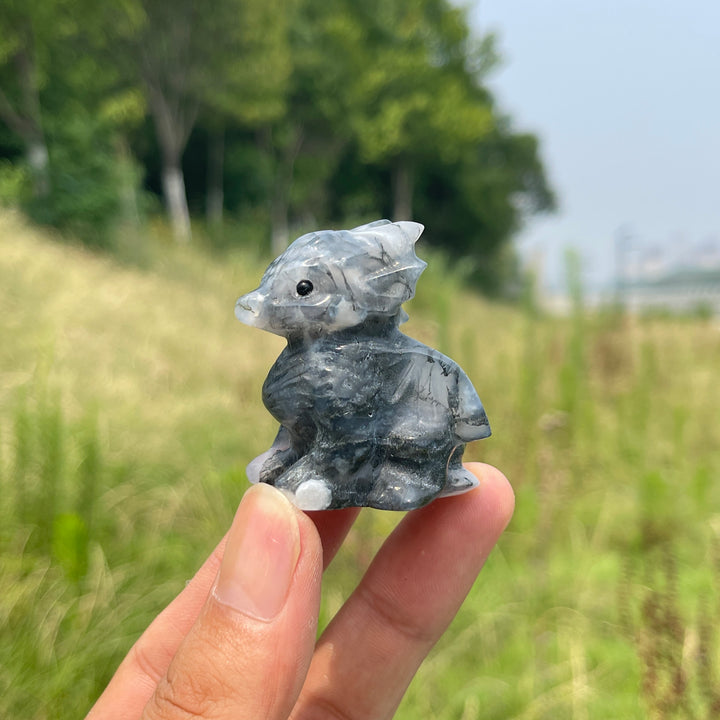 Natural Crystal Cute Baby Dragon Carving