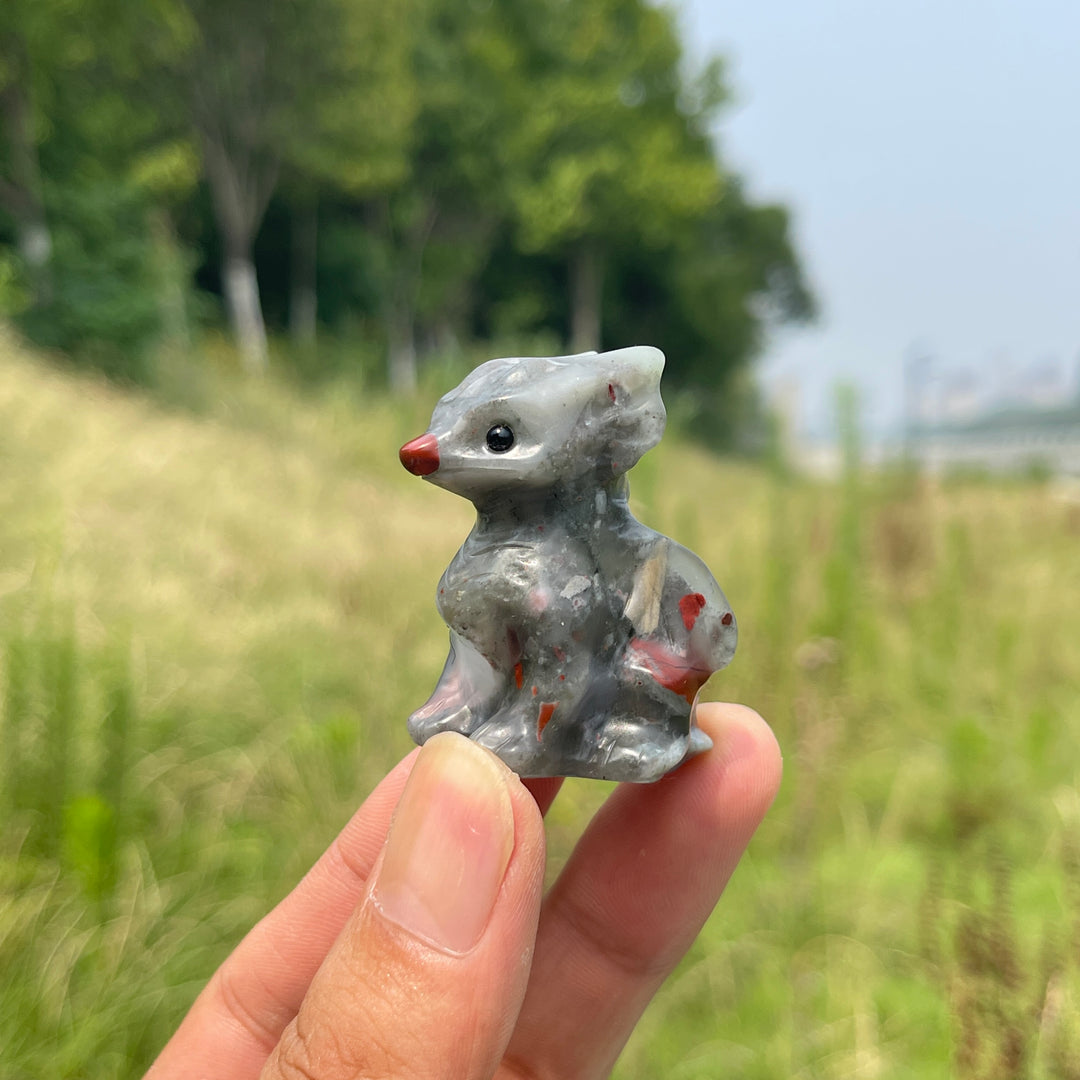 Natural Crystal Cute Baby Dragon Carving