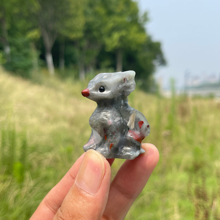 Natural Crystal Cute Baby Dragon Carving