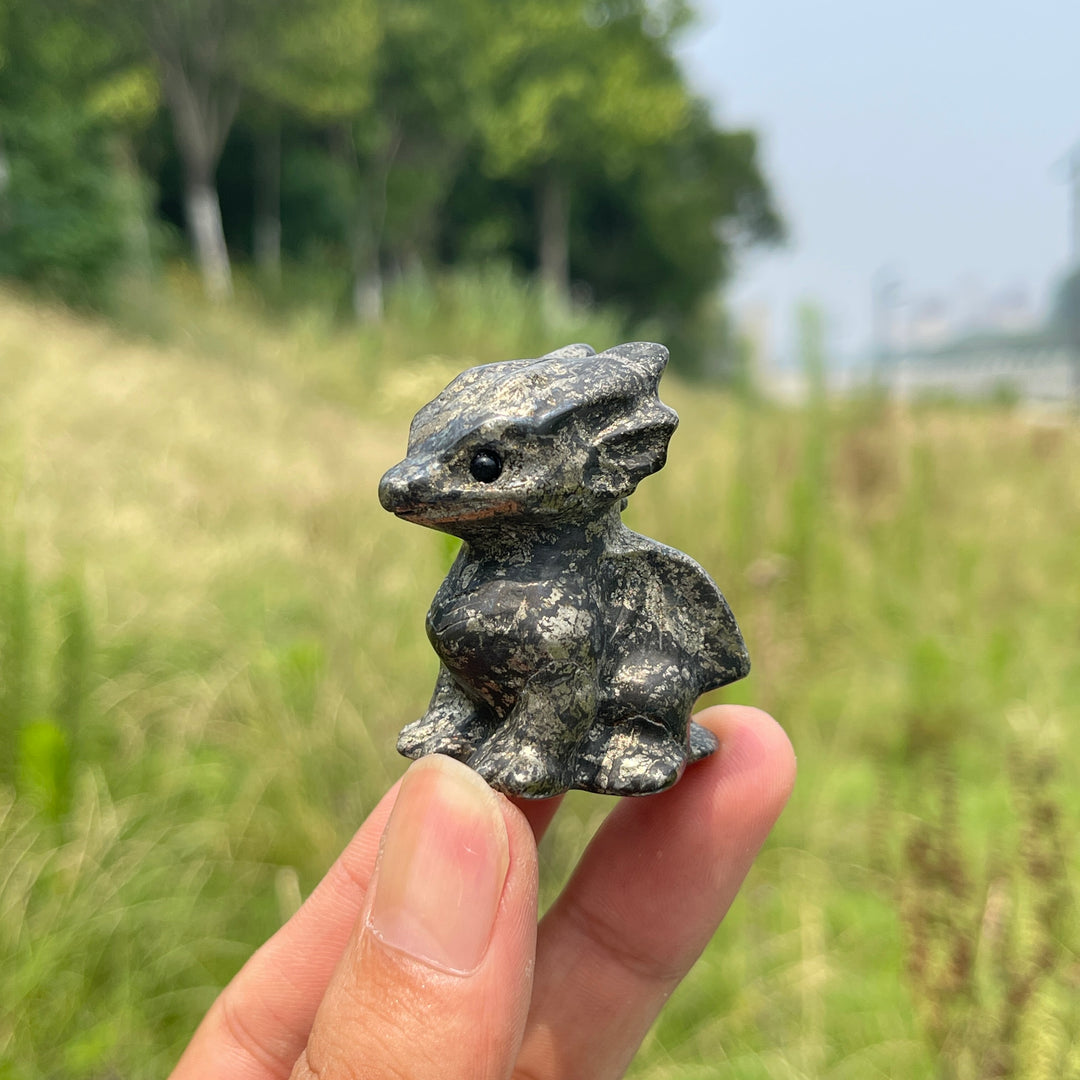 Natural Crystal Cute Baby Dragon Carving