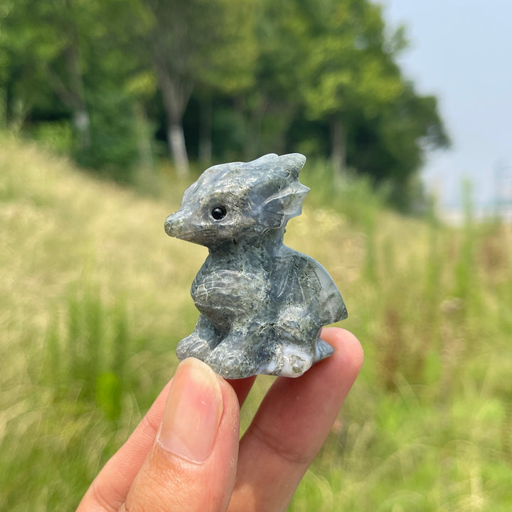 Natural Crystal Cute Baby Dragon Carving