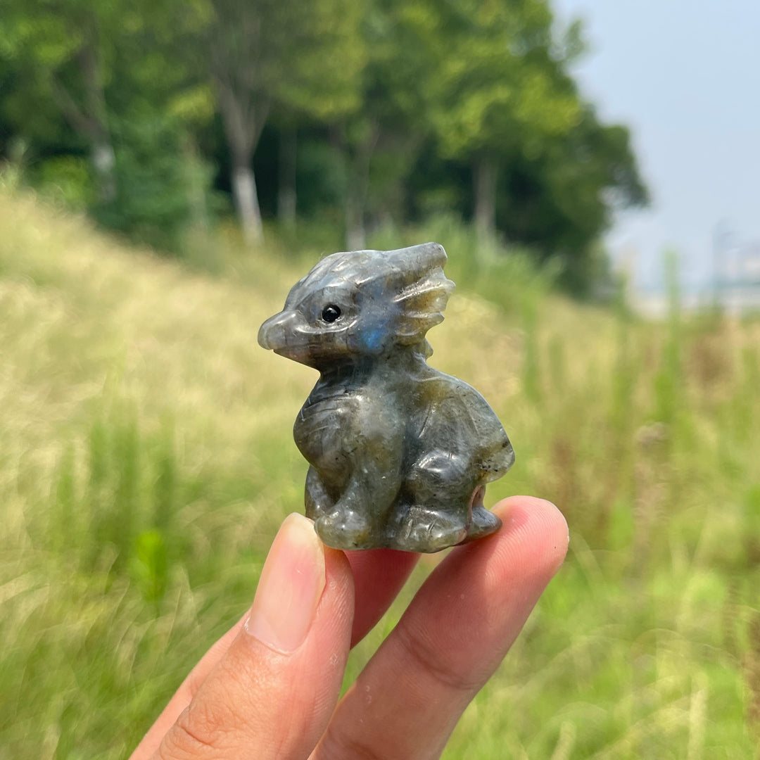 Natural Crystal Cute Baby Dragon Carving