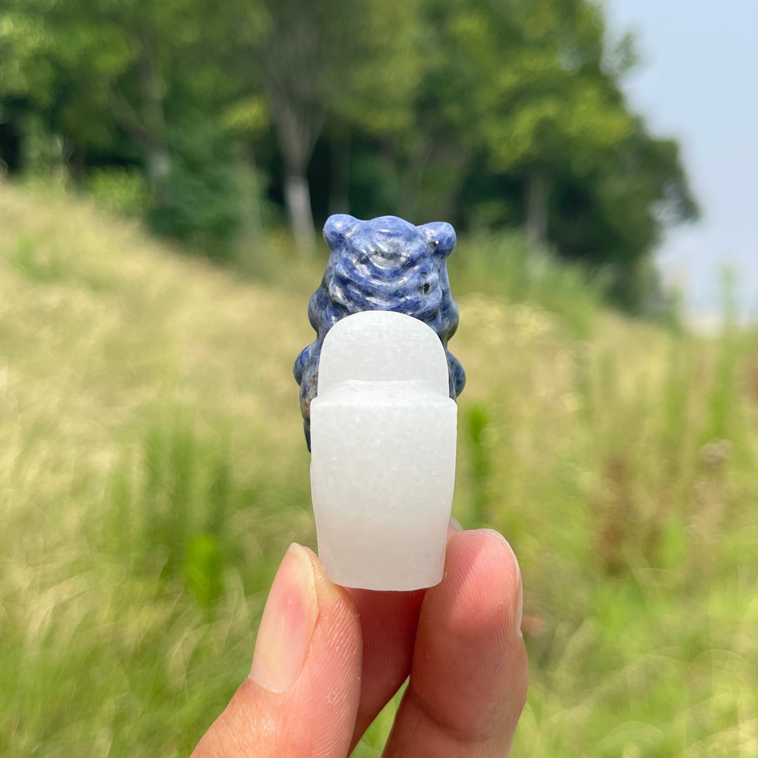 Natural Crystal Horse On Toilet Carving
