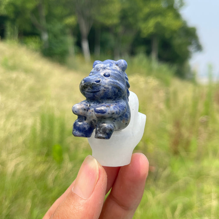 Natural Crystal Horse On Toilet Carving