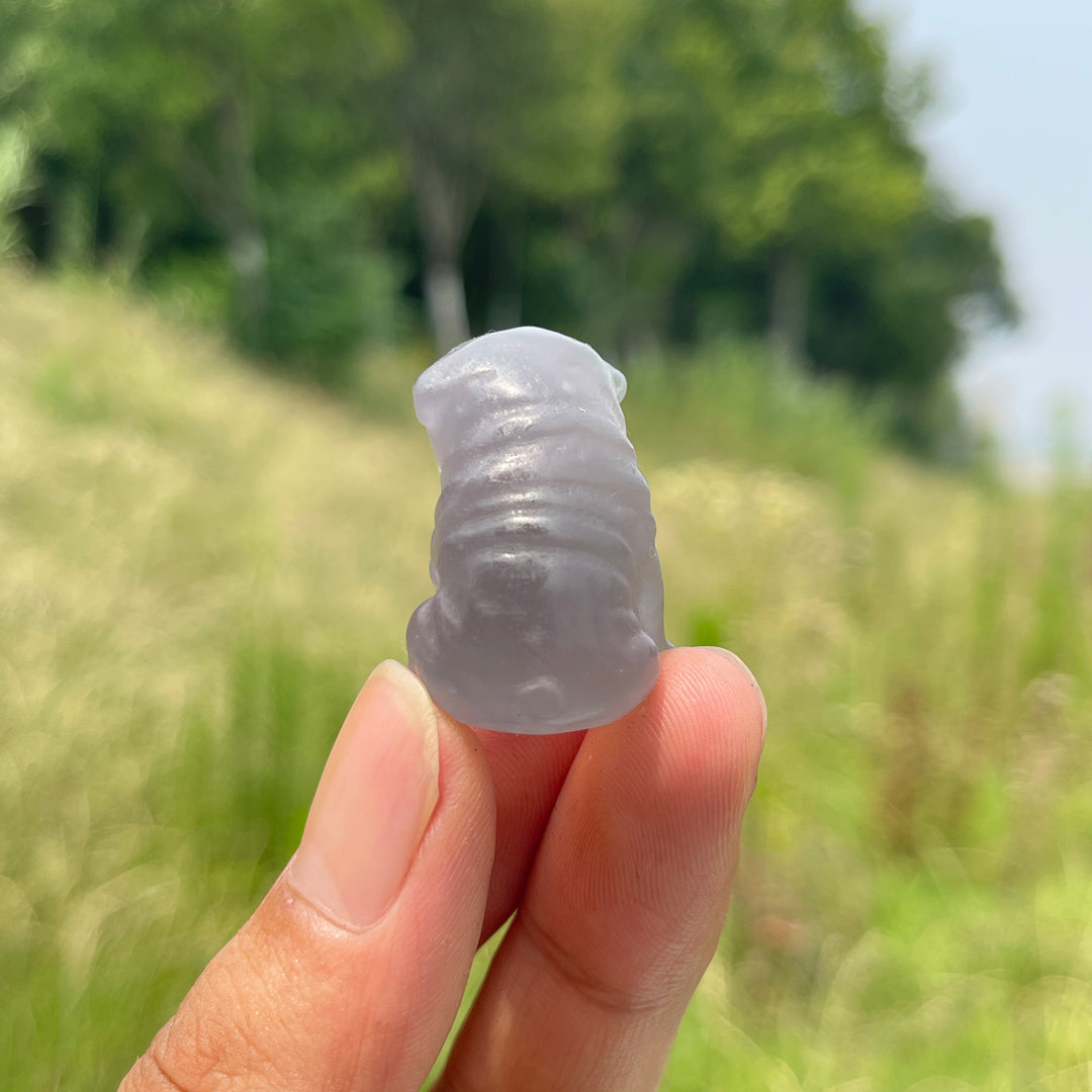 Natural Crystal Cute Mini Dog Carving