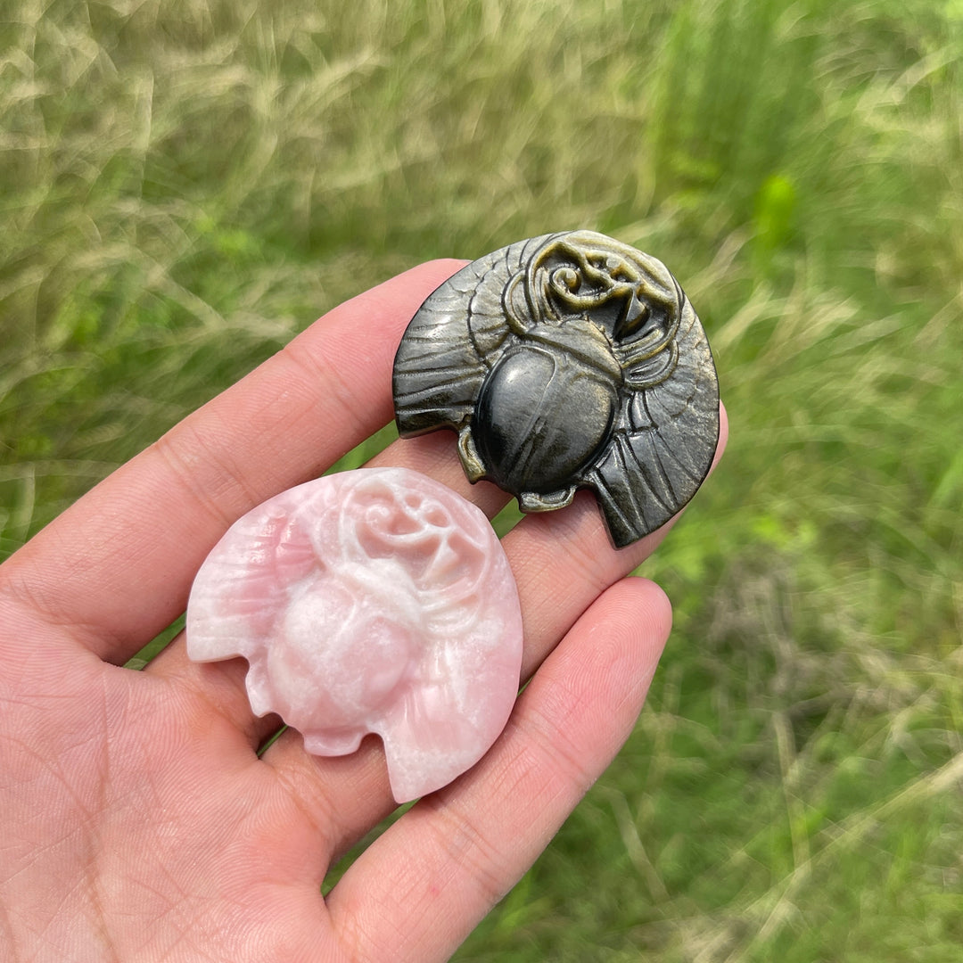 Natural Cute Crystal Scarab Carving