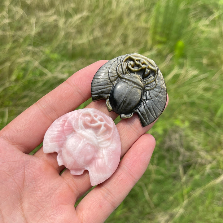 Natural Cute Crystal Scarab Carving