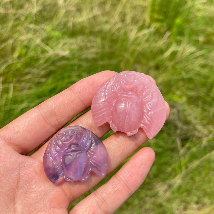 Natural Cute Crystal Scarab Carving