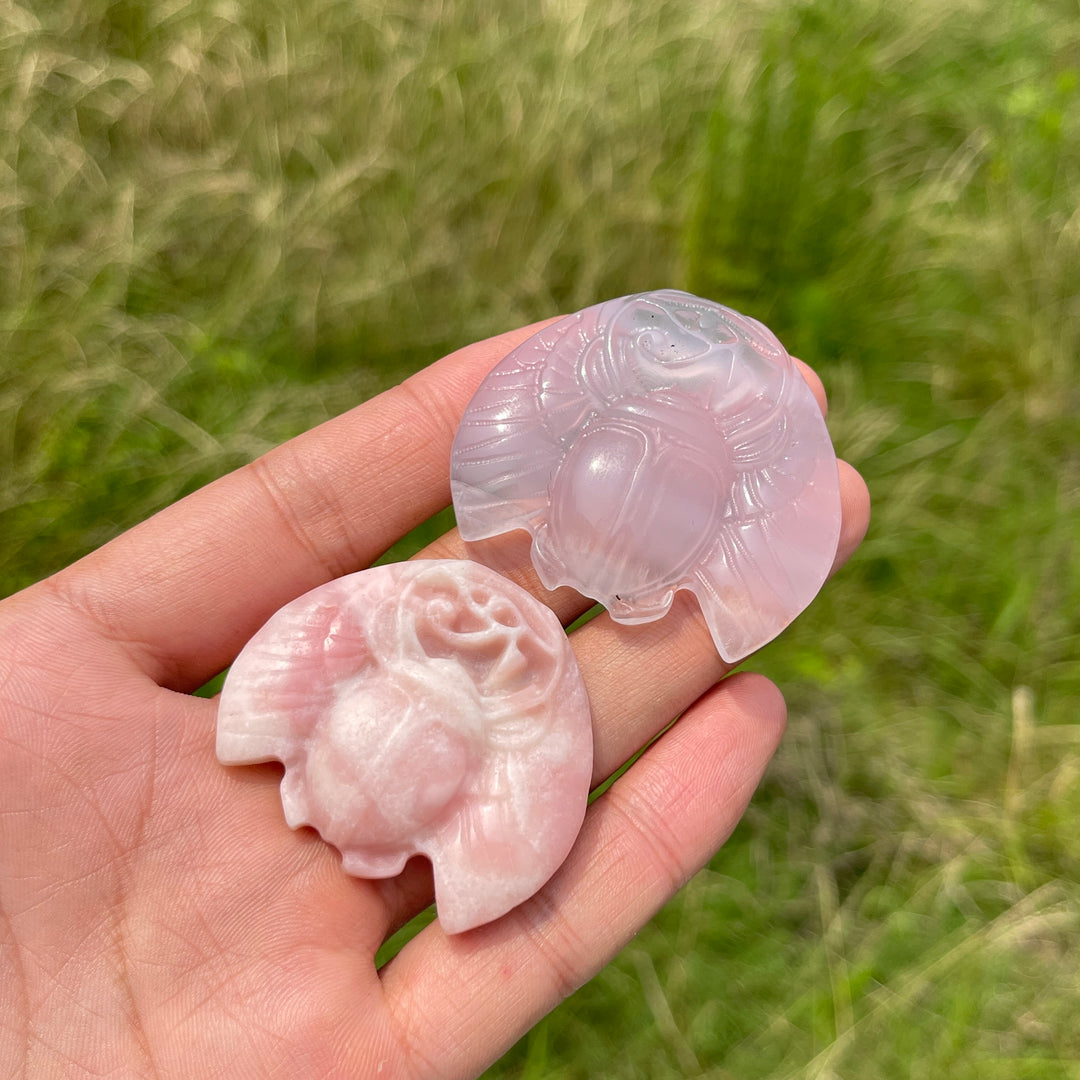 Natural Cute Crystal Scarab Carving