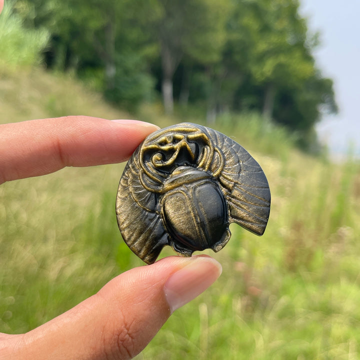 Natural Cute Crystal Scarab Carving