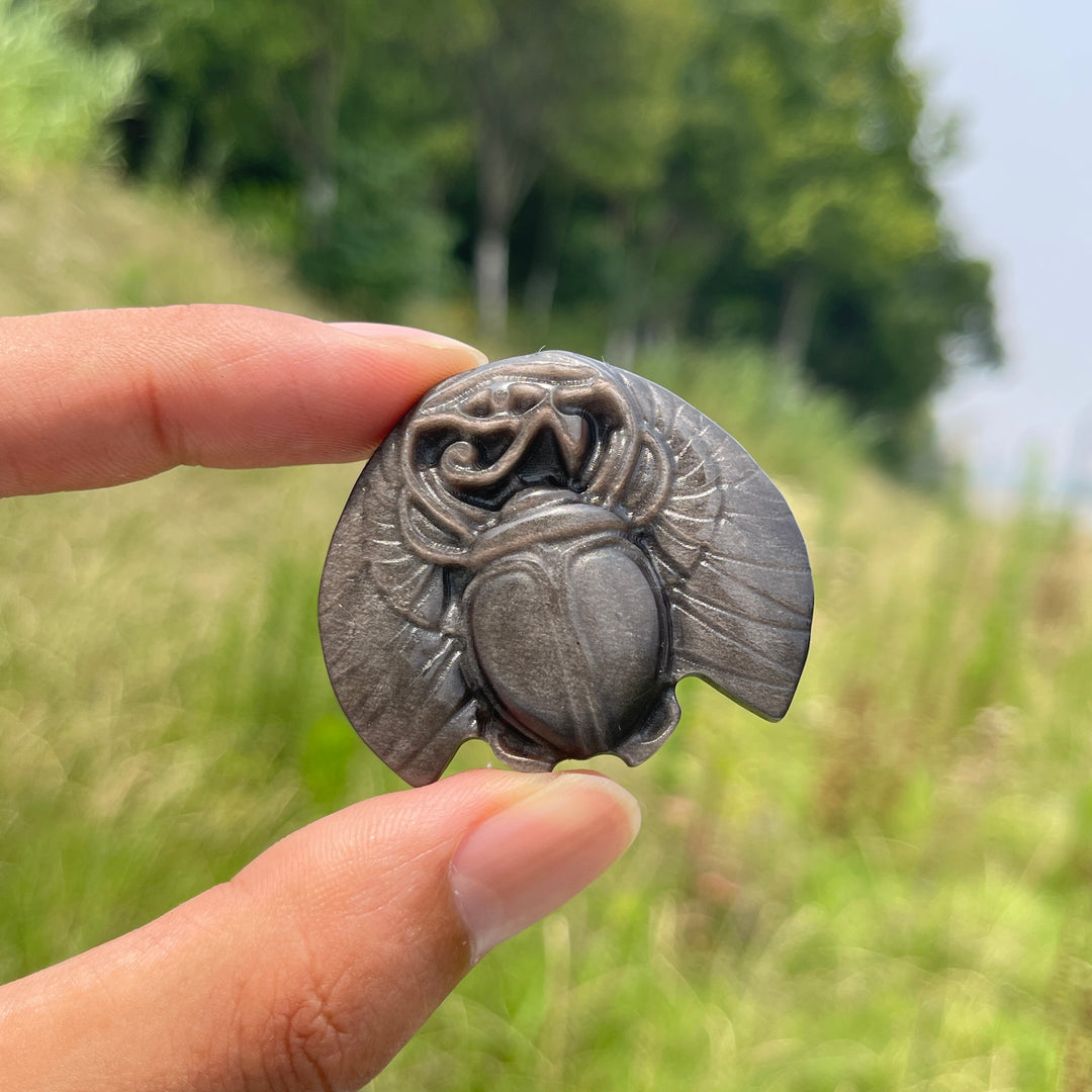 Natural Cute Crystal Scarab Carving