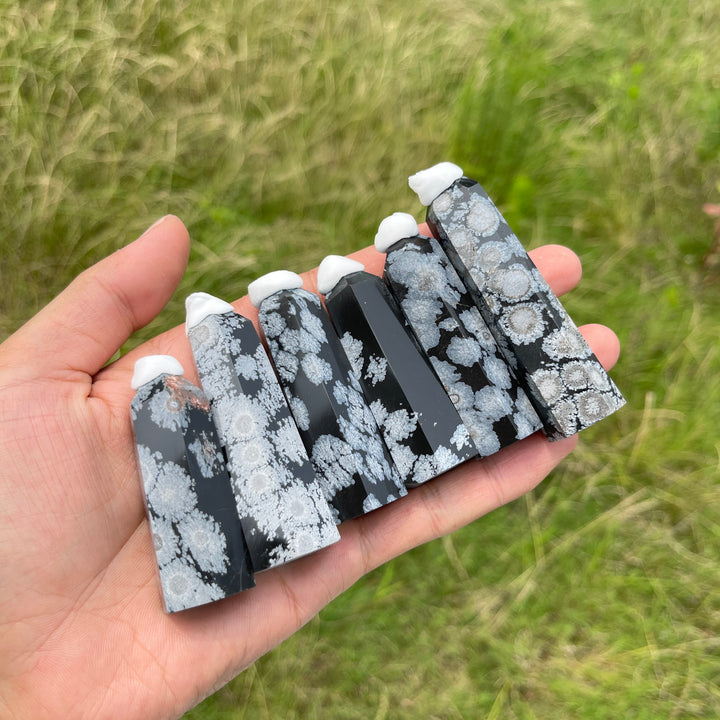 Natural Crystal Snowflake Obsidian Point