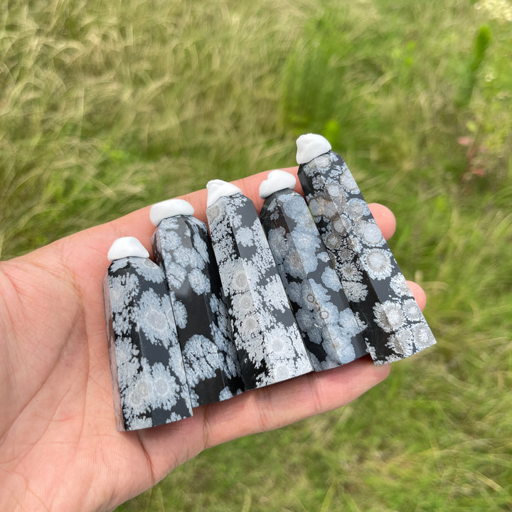 Natural Crystal Snowflake Obsidian Point