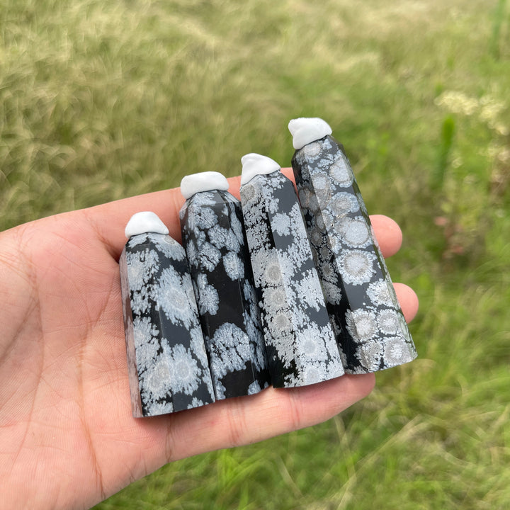 Natural Crystal Snowflake Obsidian Point