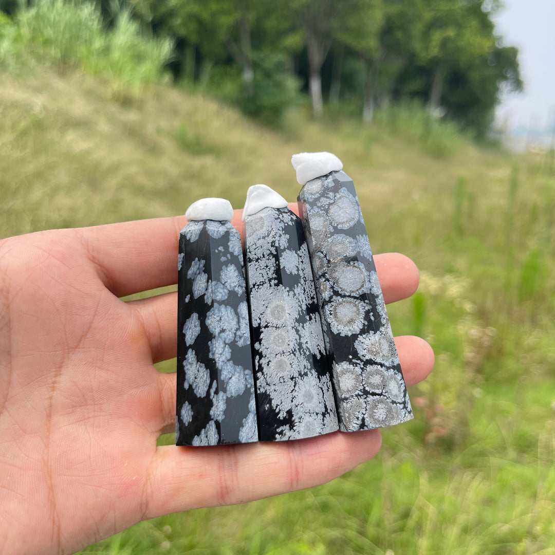 Natural Crystal Snowflake Obsidian Point