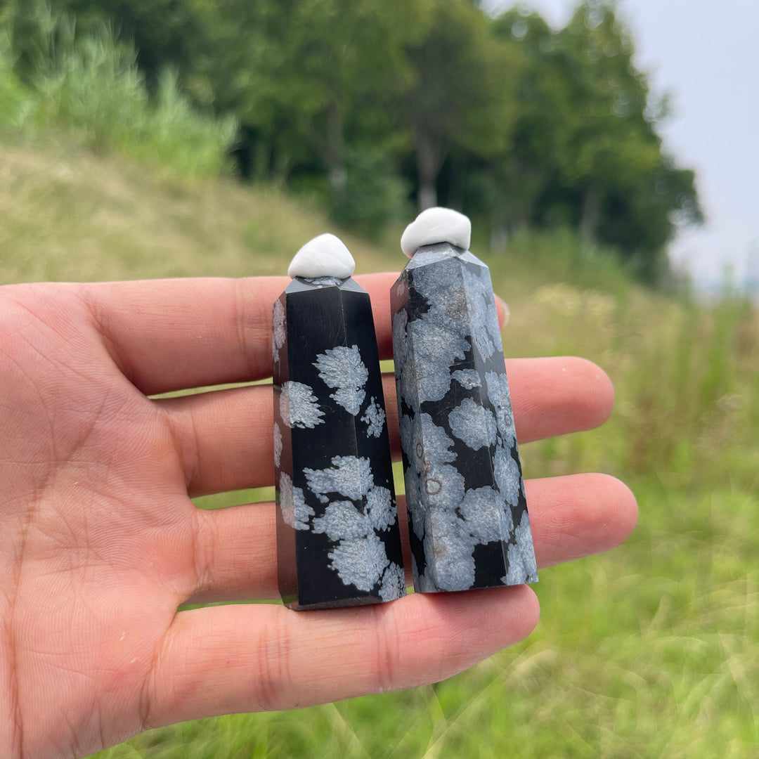 Natural Crystal Snowflake Obsidian Point