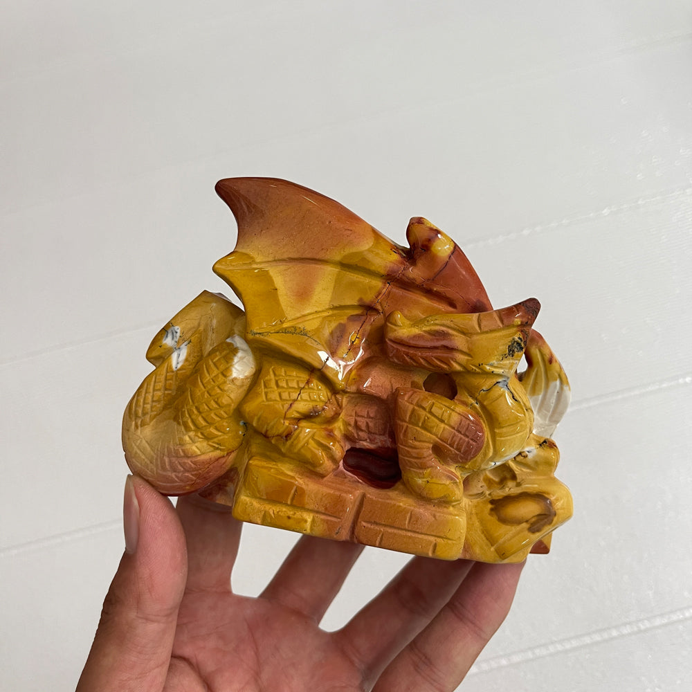 Unique,A Slightly Imperfect Natural Crystal Mookaite Flying Dragon Carving
