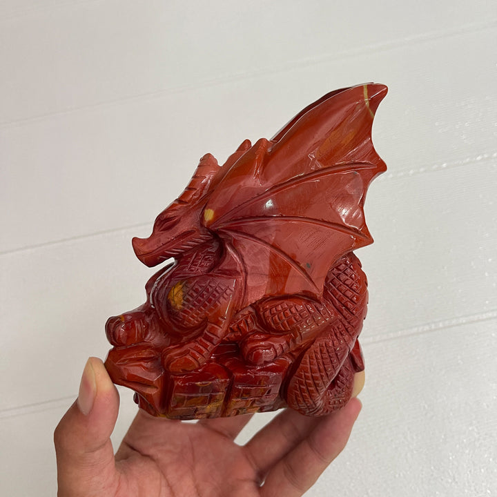 Unique,A Slightly Imperfect Natural Crystal Mookaite Flying Dragon Carving