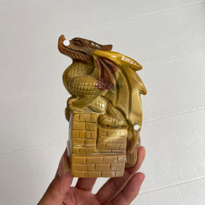 Unique,A Slightly Imperfect Natural Crystal Mookaite Flying Dragon Carving