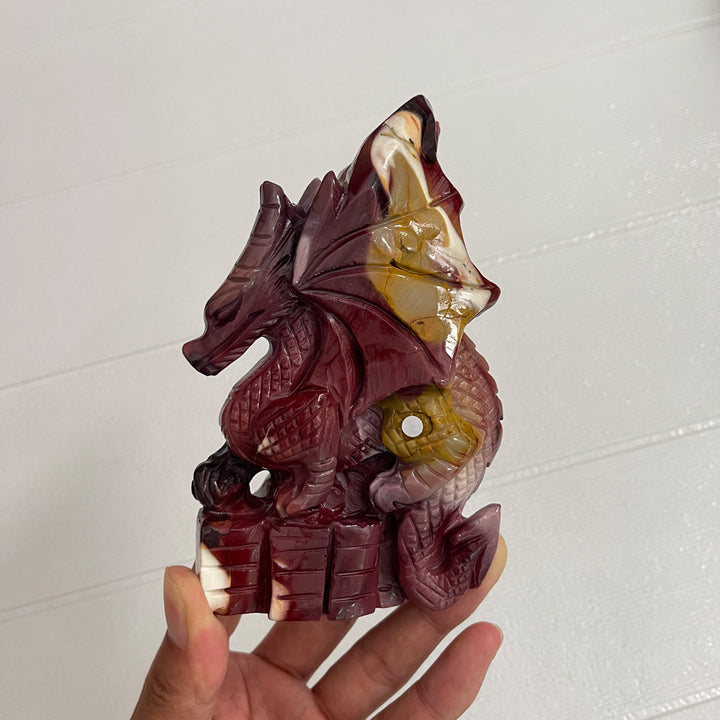 Unique,A Slightly Imperfect Natural Crystal Mookaite Flying Dragon Carving
