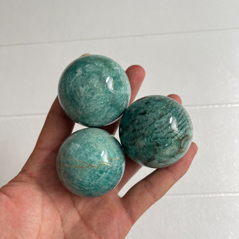 Natural Crystal Amazonite With Smoky Quartz Sphere