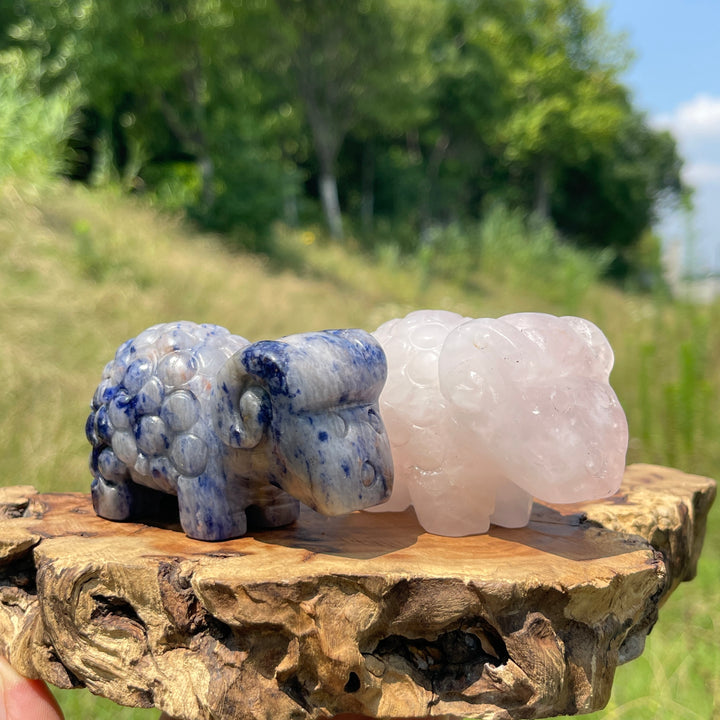 Natural Crystal Lovely Sheep Carving