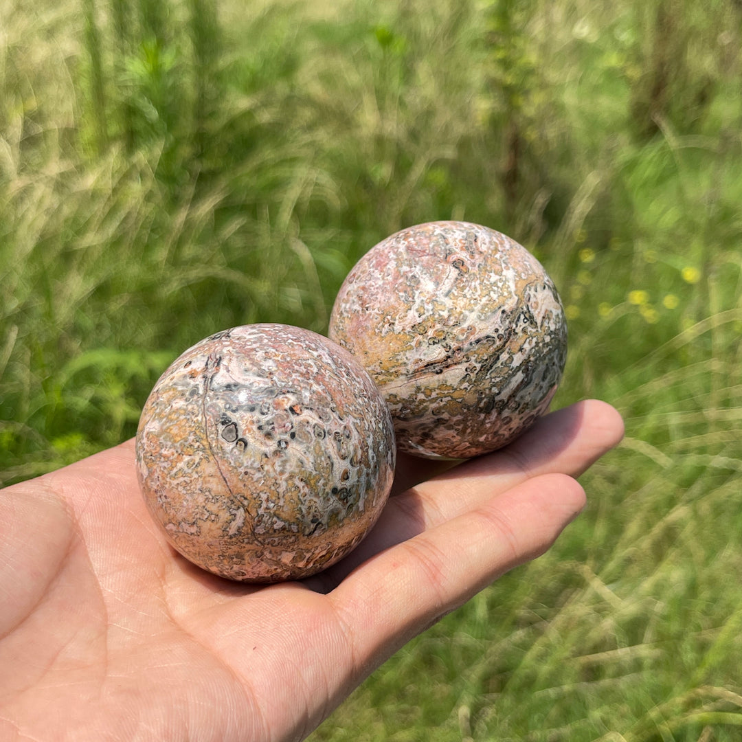 Natural Round Crystal Leopard Skin Jasper Sphere