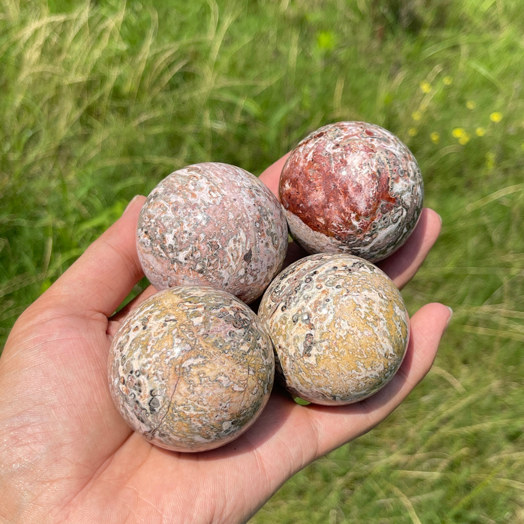 Natural Round Crystal Leopard Skin Jasper Sphere