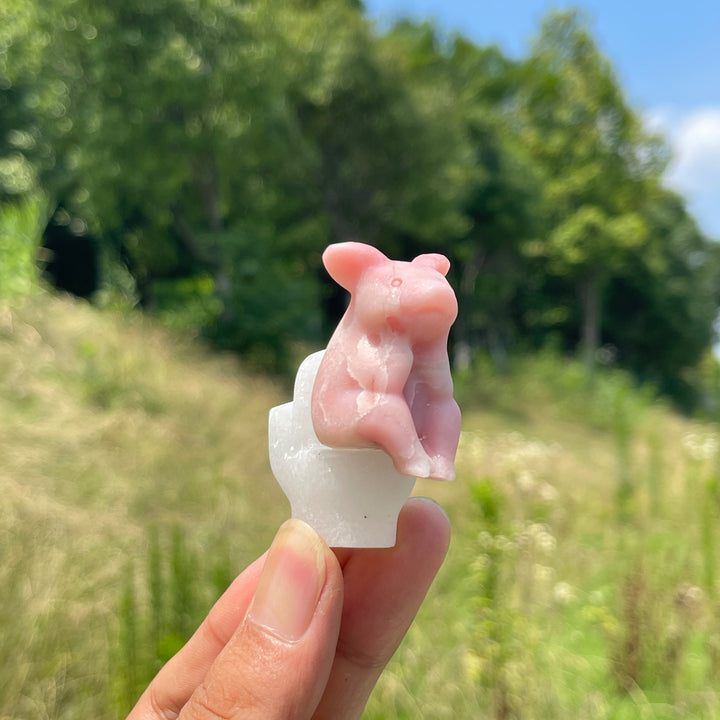 Natural Pink Opal Toilet Pig
