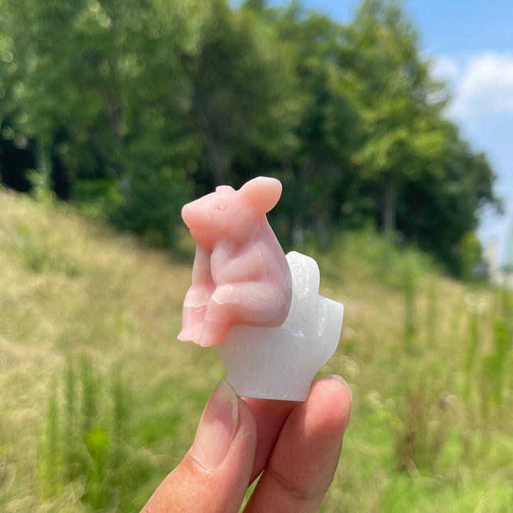 Natural Pink Opal Toilet Pig