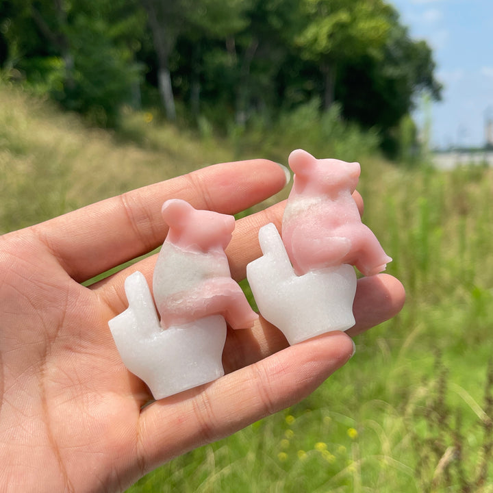 Natural Pink Opal Toilet Pig